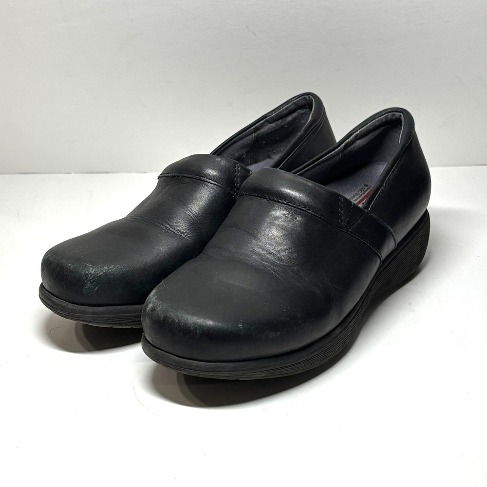 SoftWalk Meredith Clogs Womens 8.5M‎ Black Leather Work Shoes G1700-006 Slip-R